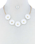 Fashion Cute Multi Tender Flower Necklace And Earring Set