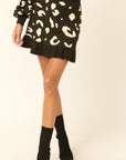 A Leopard-print Knit Mini Skirt