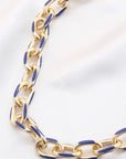 Color Metal Oval Link Necklace