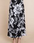 Floral Printed Maxi Skirt With Elastic Waistband