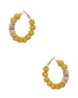 Clay Ball With Metal Accent Hoop Earring