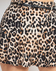 Belted Leopard High-rise Mini Skirt