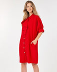 Puff Sleeve Dress With Frill Detail